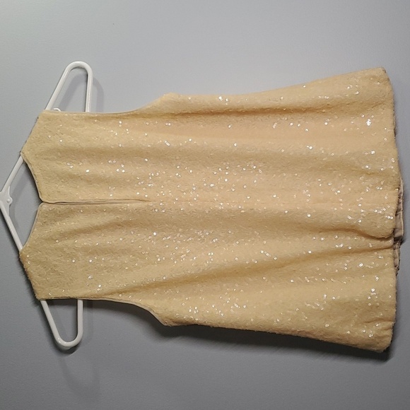 Wow 7forallmankind top womens size xs x-small yellow sequins sequin spring - Picture 4 of 10